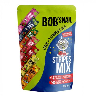 Цукерка Bob Snail асорті страйпи фруктово-ягідні 100 г (4820219343851) Вінниця - фото 1