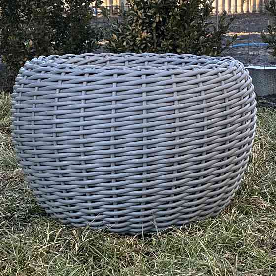 Кашпо з ротангу 12 л (ручна робота), стильний горщик для квітів - сірий кварц Киев