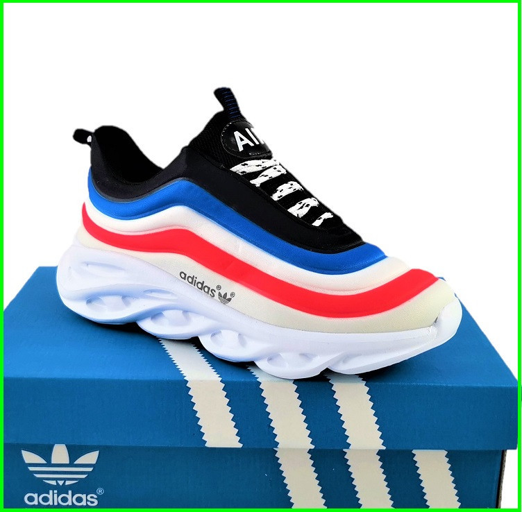 Кросівки Adidas Air Boost Білі Чоловічі Адідас Розмальовка Франція (розміри: 42,43,44) Відео Огляд Дніпро - фото 4