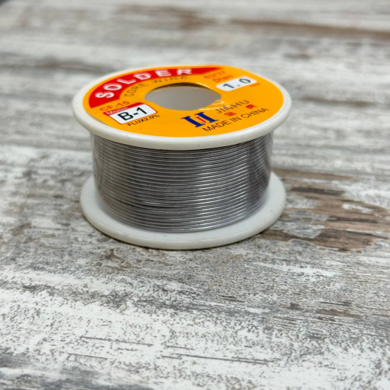 Припой ПОС 63 с флюсом 1мм, катушка 100г, JINHU, для пайки электроники Киев