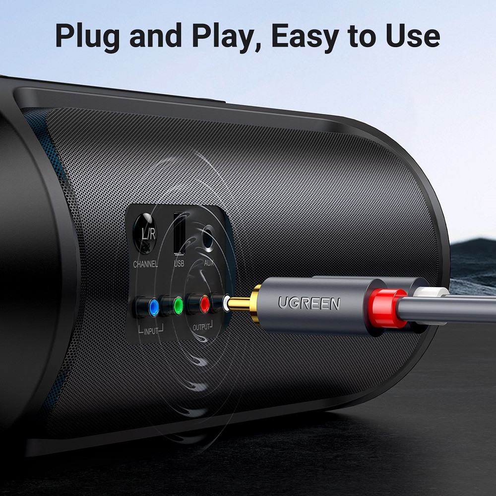 Аудіокабель UGREEN AV104, 2RCA Male to 2RCA Male, ABS, 5m Black Одеса - фото 7