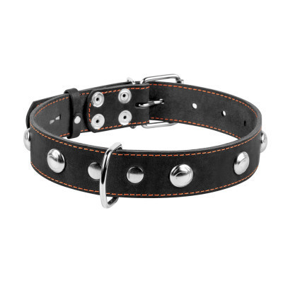 Нашийник для тварин Collar одинарний з прикрасами Ш 35 мм Д 48-63 см чорний (02711) Вінниця - фото 2