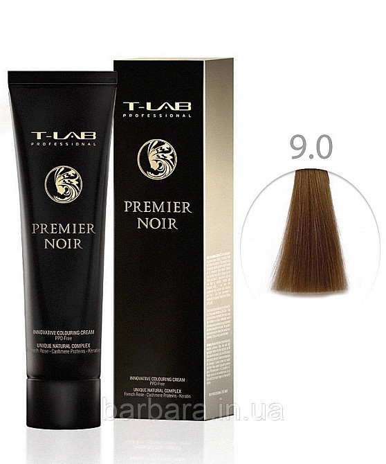 Крем-фарба для волосся T-LAB Professional Premier Noir Colouring Cream 9.0 Натуральний дуже світлий блондин Київ - фото 1