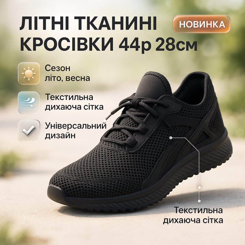 Мужские кроссовки сетка чорные 44р, Удобные легкие мужские кроссовки тканевые XP-86 Львов - изображение 8