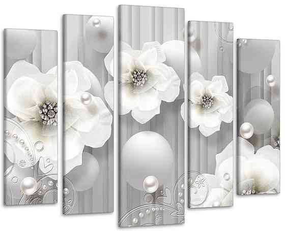 Модульна картина у вітальню / спальню Абстракція Квіти Art-461_5 ( 80х118см ) Київ