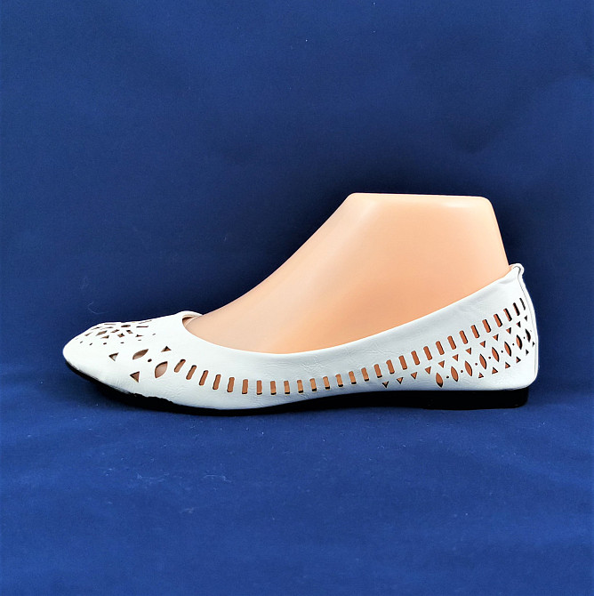 Жженські Літні Балетки Білі Мокасини Туфлі (розміри: 36) - 00-5 Дніпро - фото 4