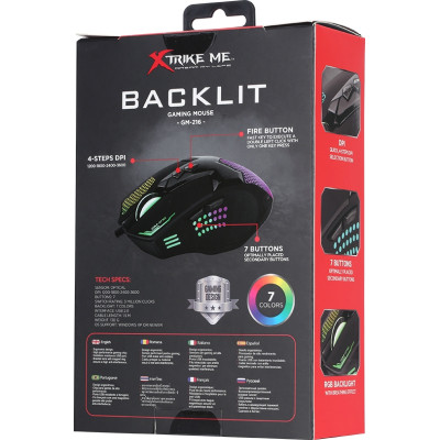 Мышка Xtrike ME GM-216 RGB USB Black (GM-216) Винница - изображение 5