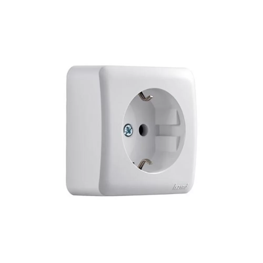 Розетка VIOLA с заземлением белый Lezard Харьков - изображение 1
