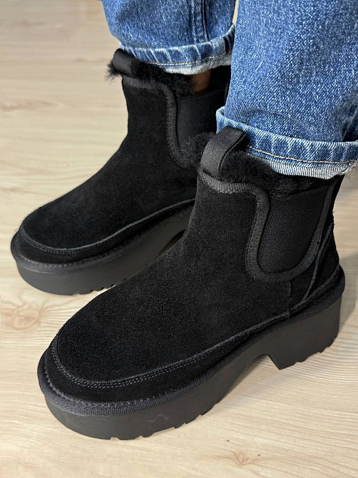 Черевики жіночі Hengji 002-1 замшеві на хутрі високі чорні, 36, 23 см Київ - фото 6