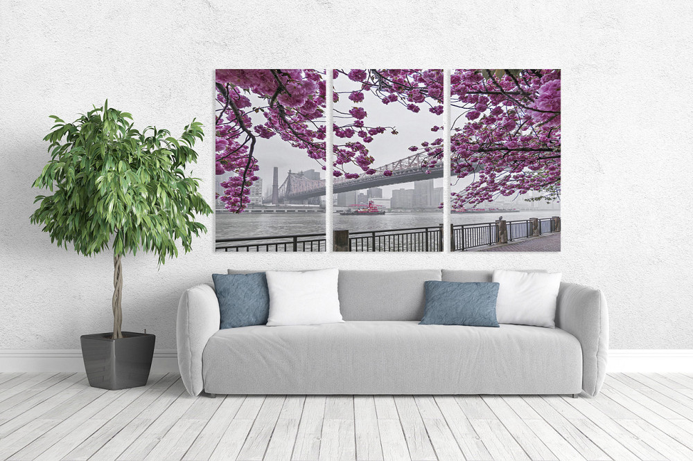 Модульная картина в гостиную / спальню   Сакура    ART-020_3A 70х130 см Киев - изображение 2