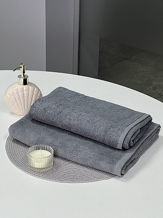 Рушник банний Ideal Textile махровий 70х140 см 450 г/м2 Сірий Чернівці - фото 4