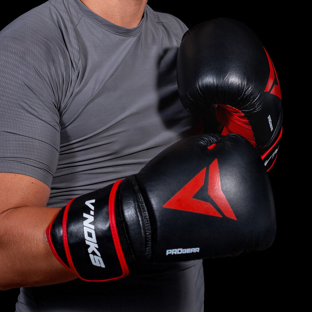 Боксерські рукавички для боксу та єдиноборств чорні натуральна шкіра V`Noks Inizio 14 унцій Київ - фото 8