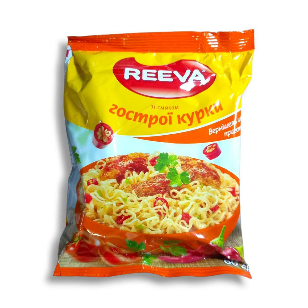 Вермішель гостра куртка ТМ "Reeva" 60 г уп 60 штук Харків - фото 1