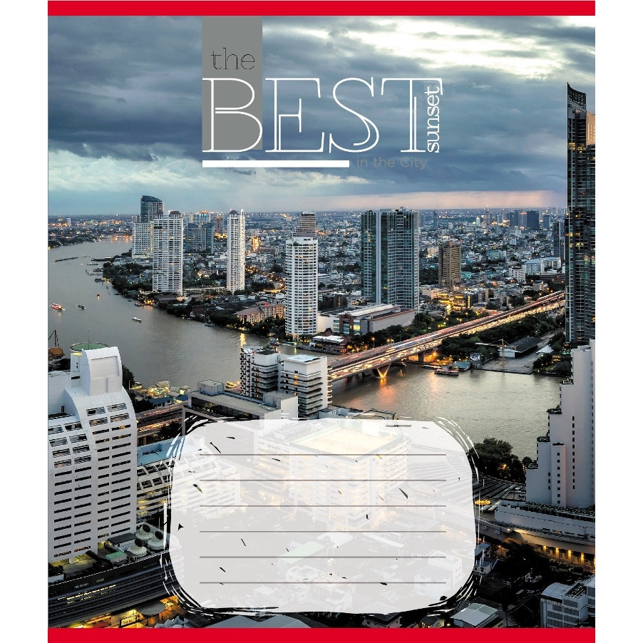 Зошит загальний "Захід сонця у місті" 096-630190K-3 в клітинку, 96 аркушів Вінниця - фото 1