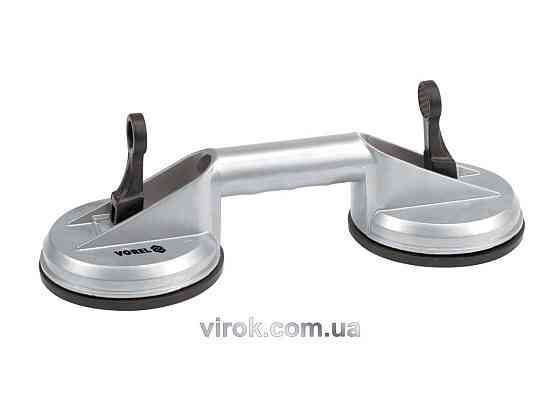 Присоска для монтажу скла подвійна VOREL : d= 115 мм, m= 70 кг, алюміній [10] Одеса