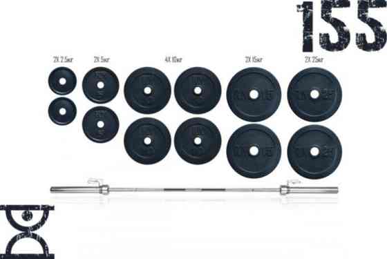 Штанга олімпійська набірна на 155 кг Гантелі, гирі, штанги та диски граниліт Київ