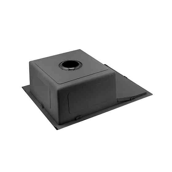 Кухонная мойка с нержавеющей стали интегрированная Kroner KRP Schwarze - 6350RHM PVD (3/1 мм) черная Киев