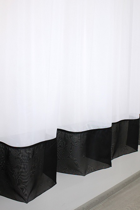 Гардина арка на кухню VR-Textil № 110к белый с черным 270х170 см (52-0316) Киев - изображение 5