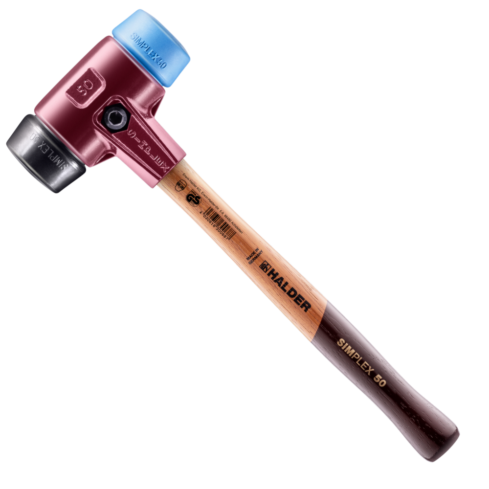 Молоток HALDER Simplex 3012 насадки из синего полиуретана, черной резины Одесса - изображение 1