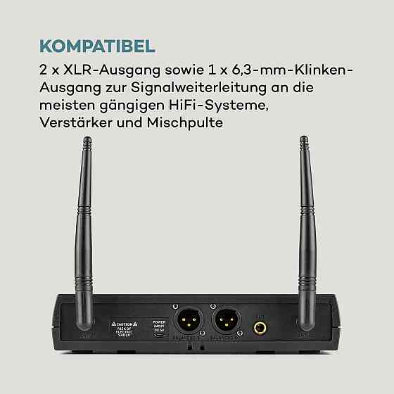 UHF200C-HB 2-канальний набір бездротових мікрофонів UHF Ручний мікрофон-приймач + передавач + гарнітура 1 Рівне