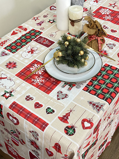 Ecotton Скатертина Ecotton 150х240 см Новорічна Новорiчний печворк Киев - изображение 2