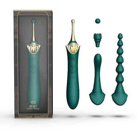 Мультифункціональний вібратор Zalo — Bess 2 Turquoise Green, 4 насадки, підігрів Sex Aura Київ