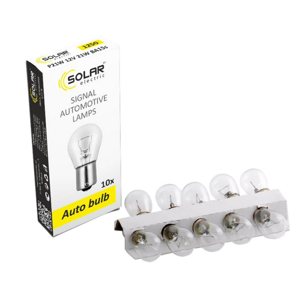 Лампа розжарювання Solar P21W 12V 21W BA15s, 10шт Киев - изображение 1