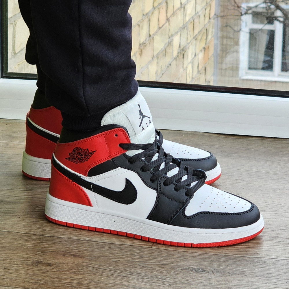 Высокие Термо Кроссовки Nike AIR Jordan Белые Красные Мужские Джордан Найк Еврозима (размеры: 41,42,43,44,45) Днепр - изображение 7