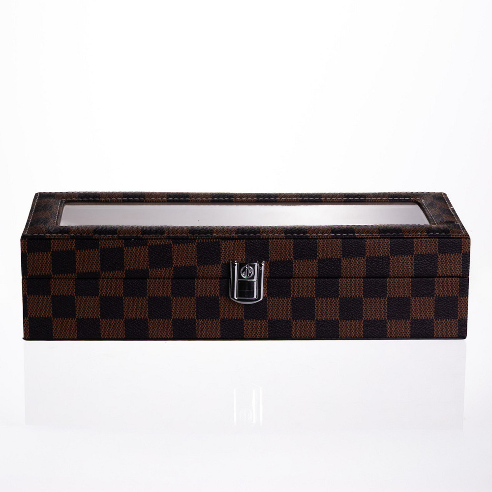 Скринька для годинників з екошкіри 6 відділень 31×11×7,5 см Коричневий Yiwu HP-5-14S Коломыя - изображение 6