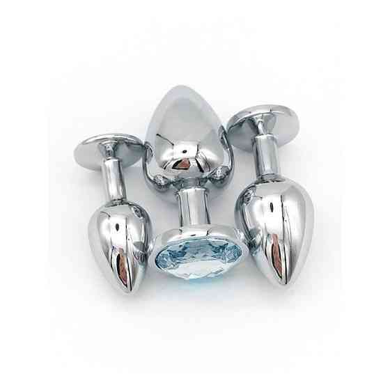 Набір сталевих анальних пробок - Прозорий - 3 шт. (S/M/L) - Анальні іграшки Вінниця