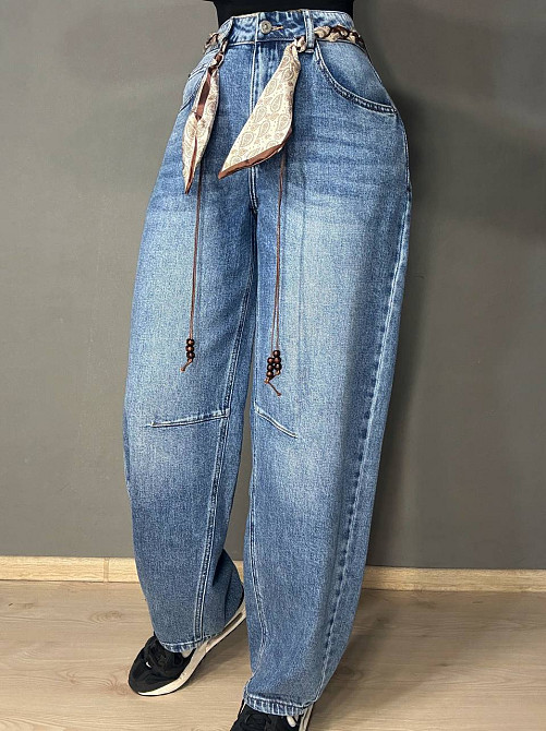 Джинсы женские Vanver 2008 skater jeans с поясом бананы синие, синий, 29, 29, 77 см, 110 см Киев - изображение 1