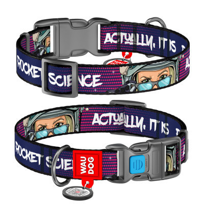 Ошейник для животных WAUDOG Nylon с QR-паспортом "Космос. Ракетостроение" пластиковый фастекс L (4503-0124) Винница - изображение 1