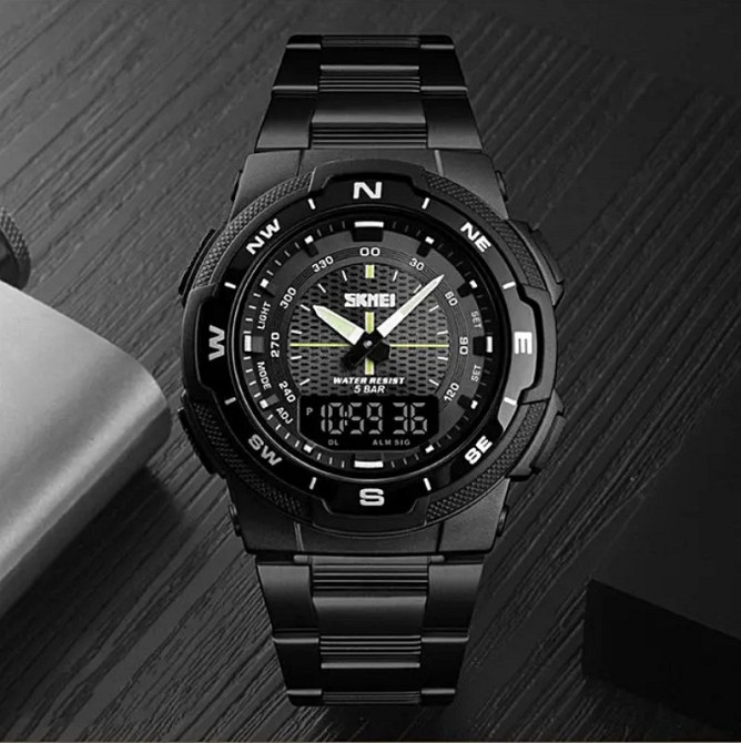 Чоловічий годинник Skmei 1370 Marshal Чорні Вінниця - фото 4