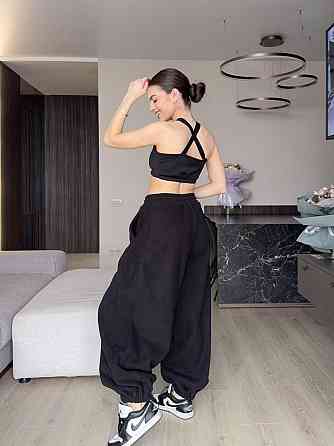 Жіночі теплі об'ємні штани "Аладін" із турецької підлогир флісу Чорний, 42/44 Одеса