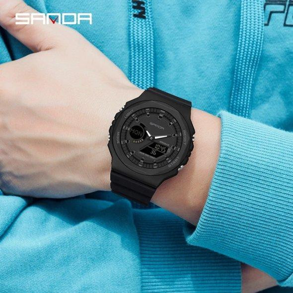 Водостойкие тактические кварцевые часы Sanda Jocker black Винница - изображение 5