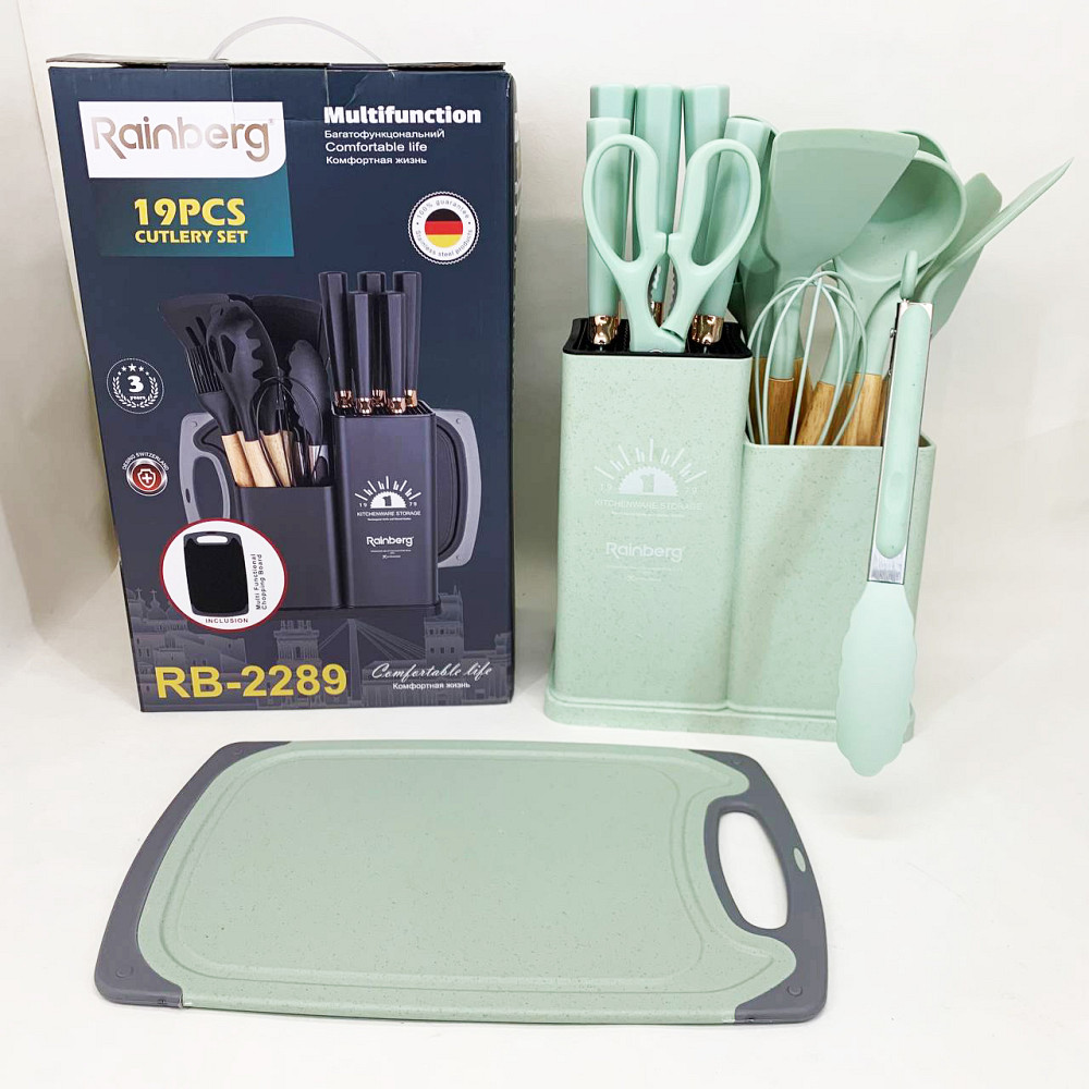 Комплект кухонного начиння, Набір кухонного силіконового приладдя на підставці, Набір кухарського NZ-26 Івано-Франківськ - фото 4