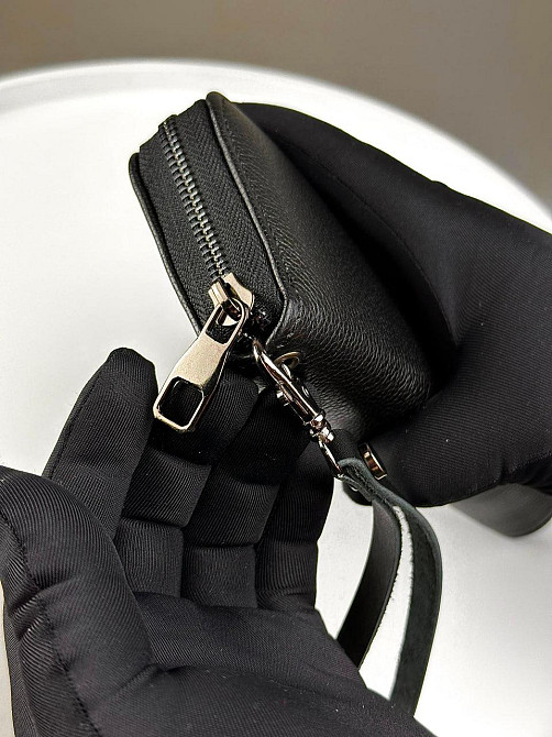 Шкіряний клатч-гаманець із натуральної зернистої шкіри SV001 (Чорний) Суми - фото 4