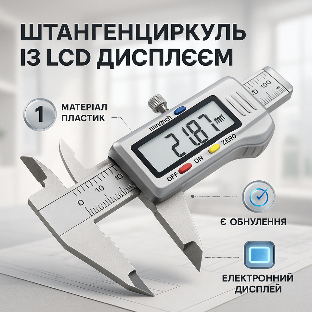 Інструмент вимірювальний штанген, Інструмент вимірювальний штангенциркуль, Цифрові Штангенциркулі KL-25 Львів - фото 3