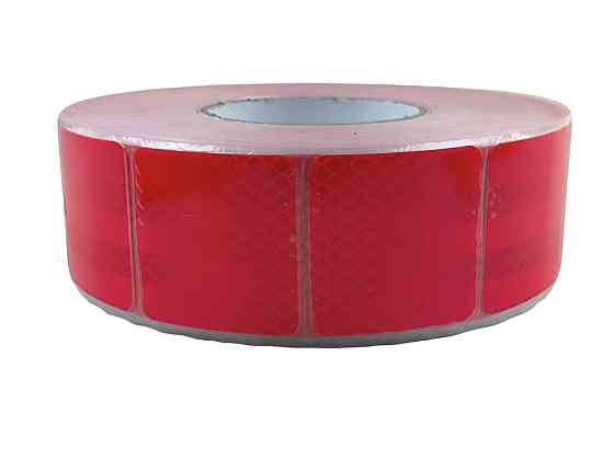 Лента 5,5 см х 50 м красная (сегментированный тип) светоотражающая Мукачево