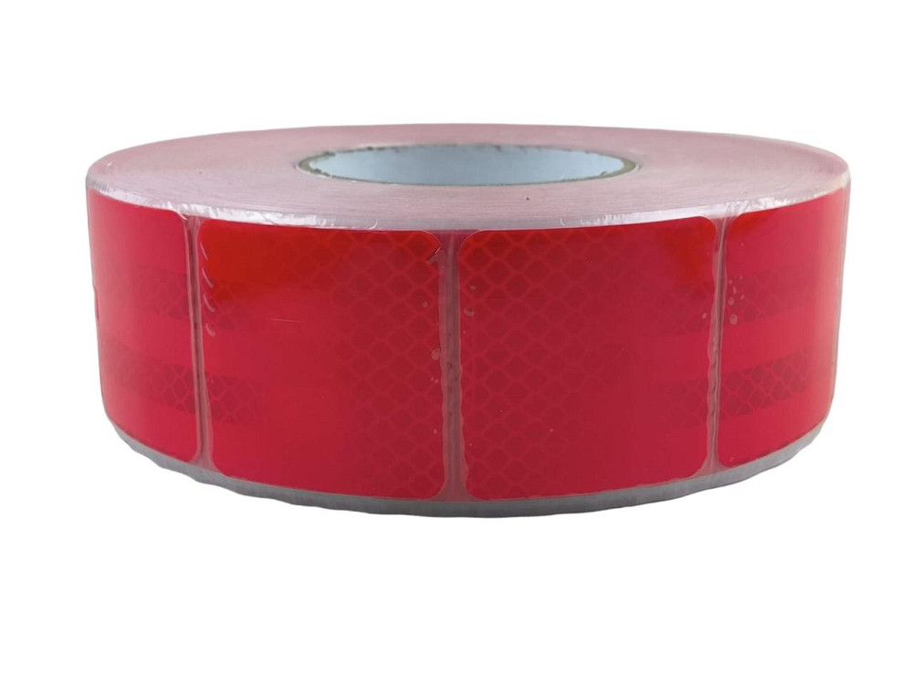 Стрічка 5,5 см х 50 м червона (сегментований тип) світловідбивна Мукачево - фото 1