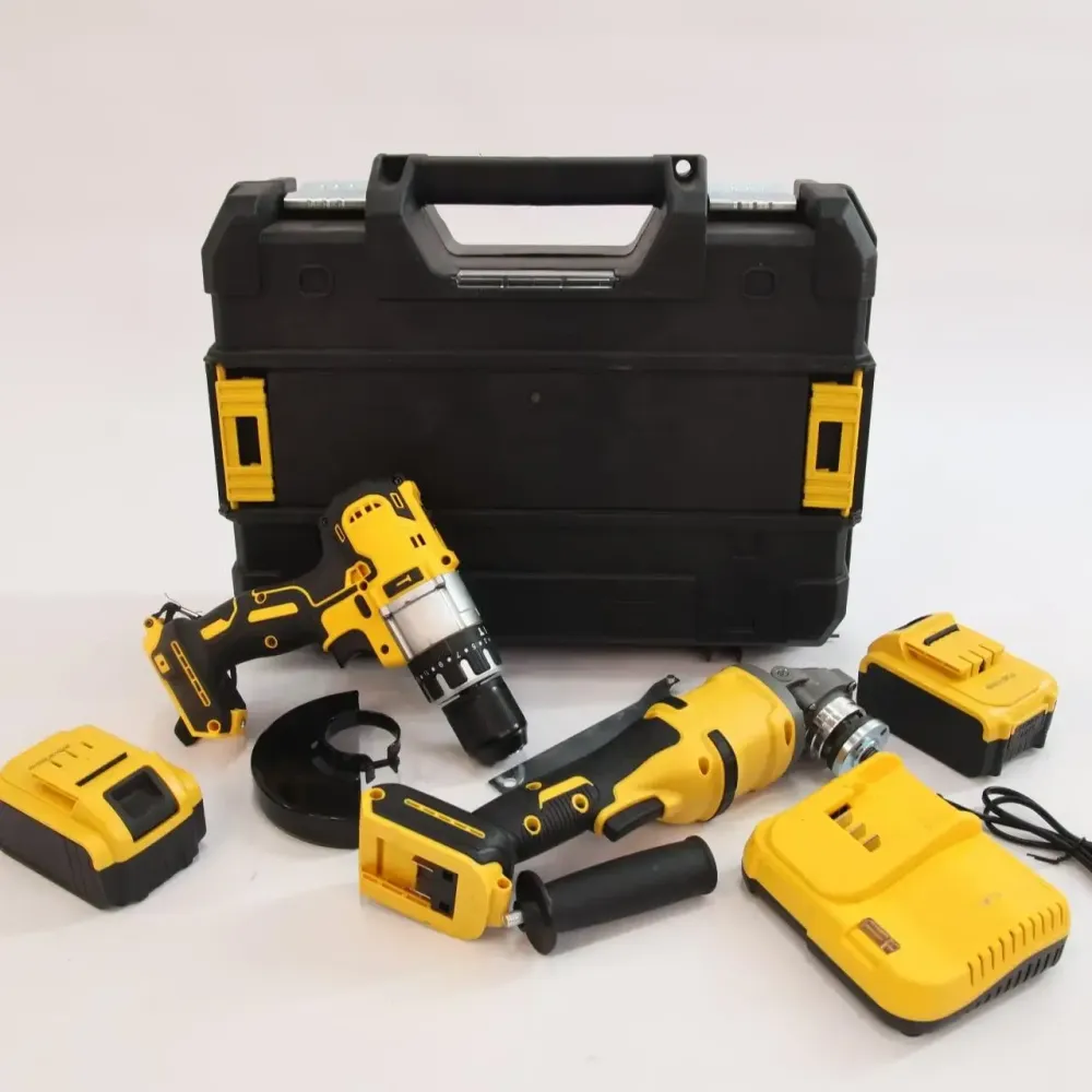 Набор аккумуляторных инструментов шуруповерт + болгарка 48V (2 акб) Желтый Коломия - фото 1