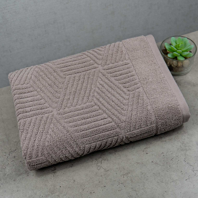 Комплект махровых полотенец Уельс 3шт GM Textile 40х70см, 50х90см, 70х140см 500г/м2 (Шоколад) Сумы - изображение 6