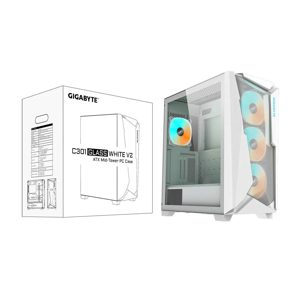Корпус Gigabyte C301 Glass V2 White без БЖ (C301GW V2) ( 13491 ) Харків - фото 8