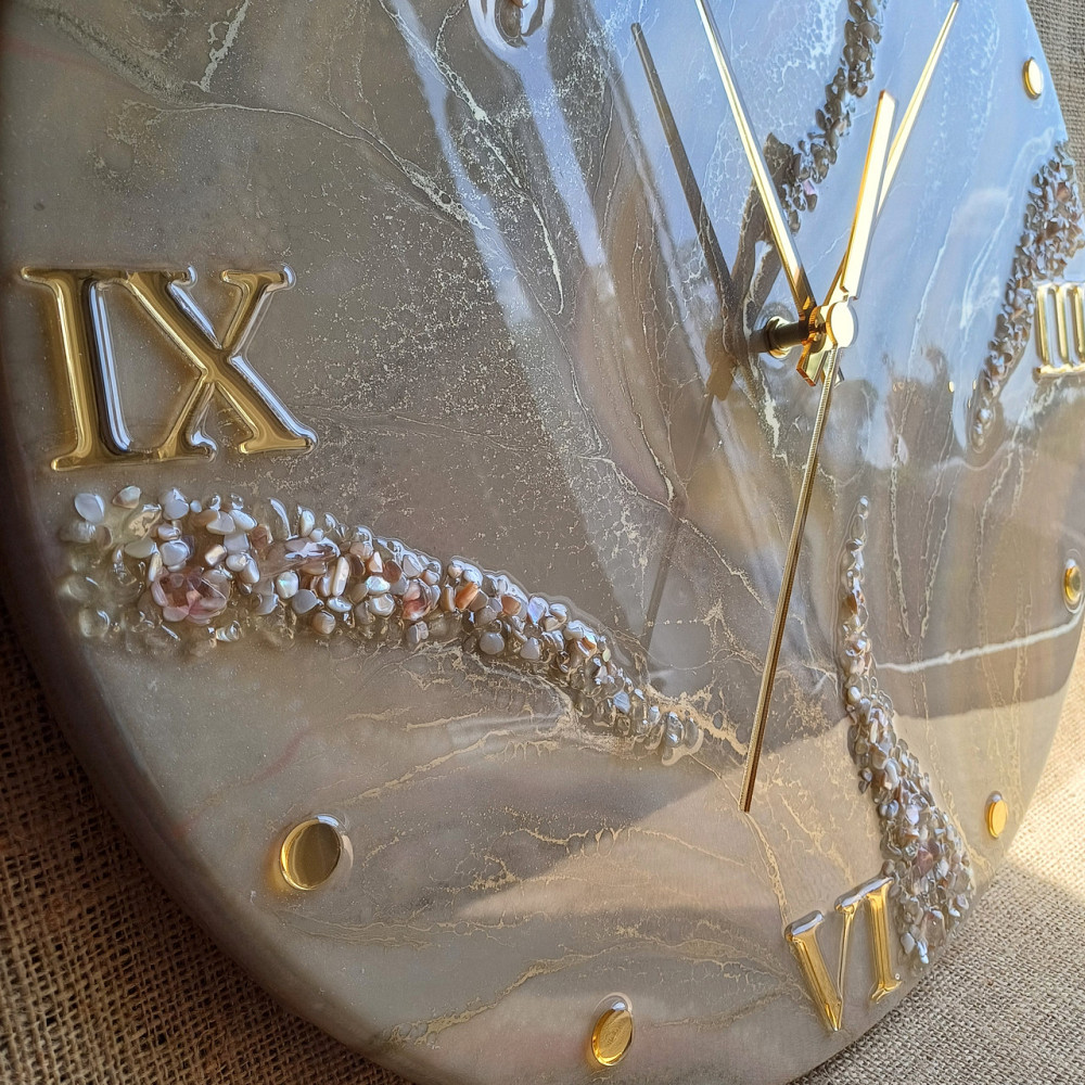 Годинник настінний 40 см з епоксидної смоли ручної роботи Дніпро - фото 9