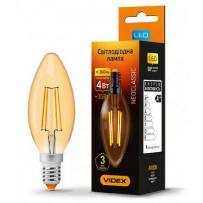 Лампочка TITANUM Filament C37 4W E14 2200K бронза (TLFC3704142A) Винница - изображение 1