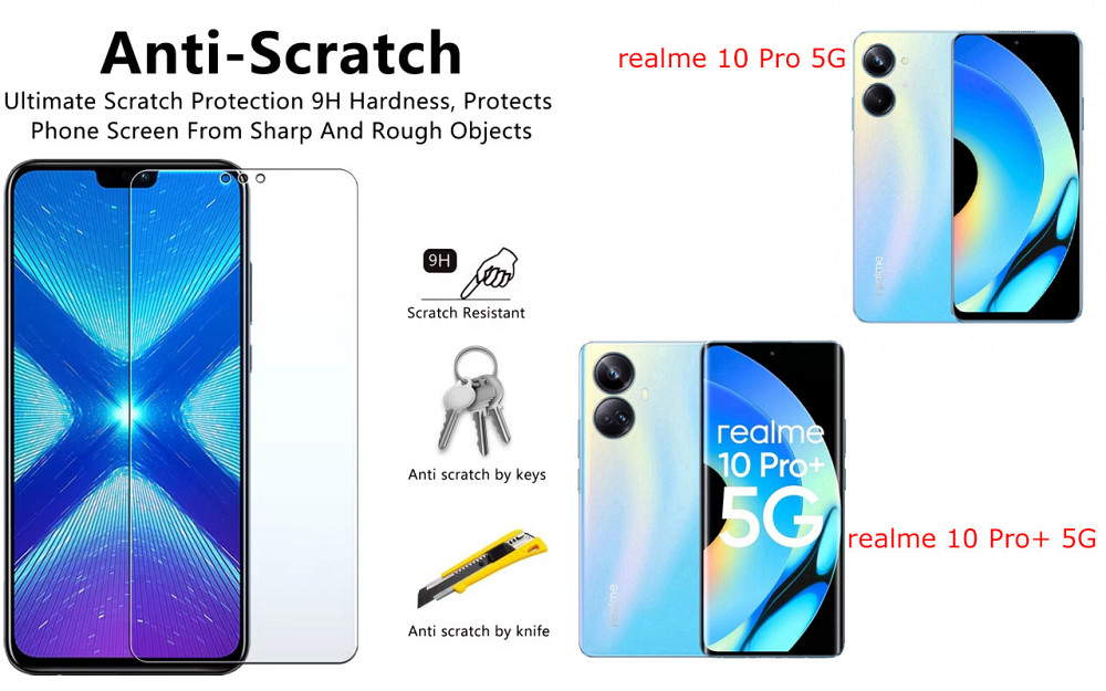Защитное стекло NeoGlass для realme 10 Pro 5G, realme 10 Pro+ 5G – ультрапрозрачное и устойчивое Киев - изображение 1