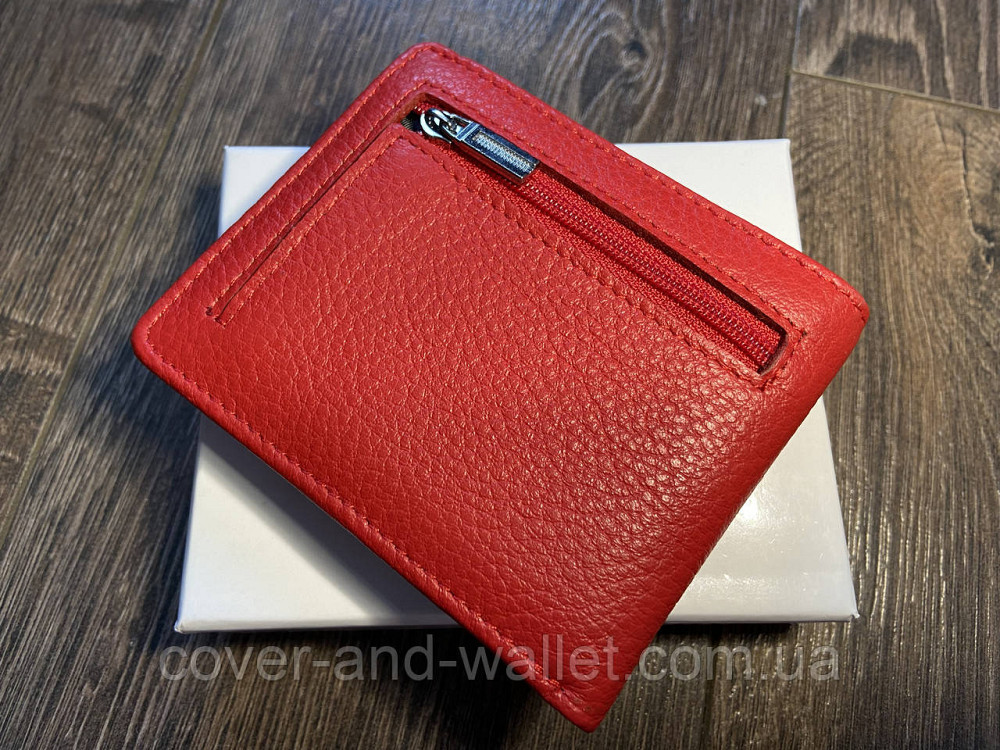 Тонкий жіночий гаманець червоного кольору на магнітах маленького розміру Helen Verde Київ - фото 6