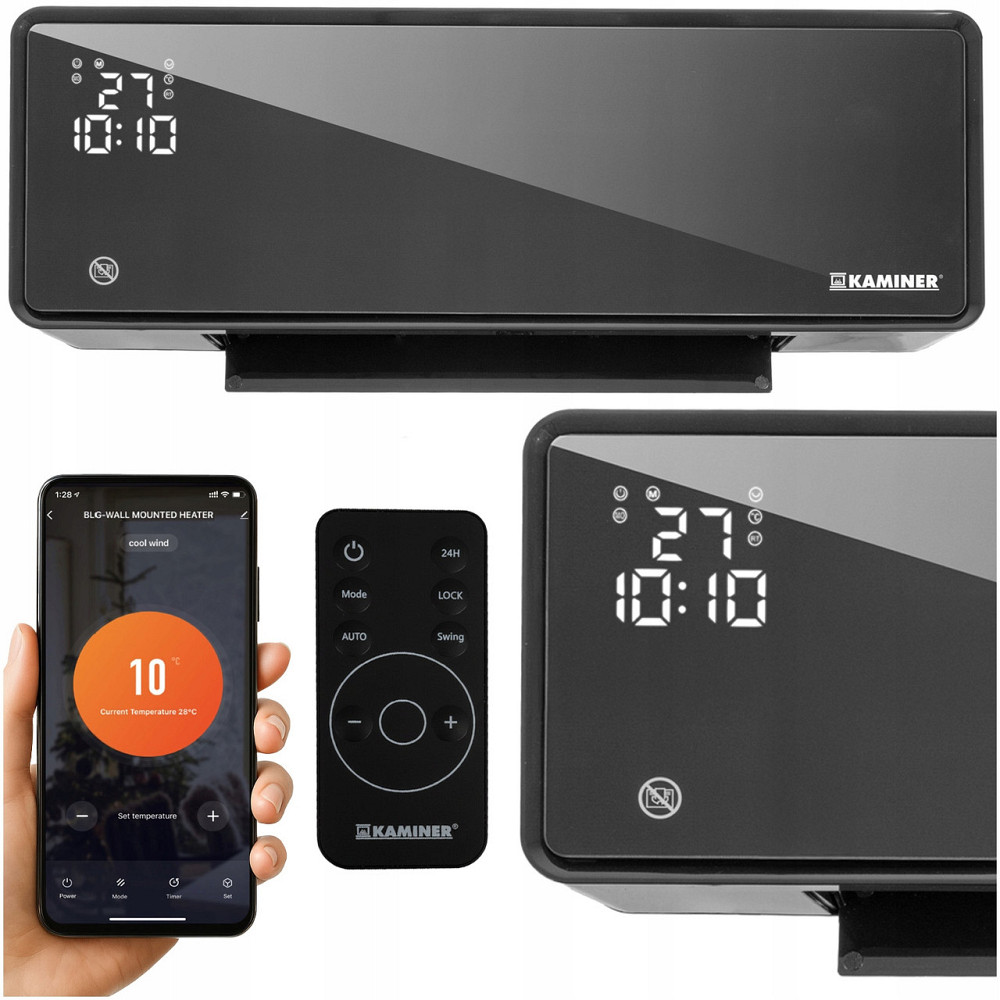 Електричний настінний обігрівач з WiFi і пультом управління Kaminer (26399) Нововолинськ - фото 1