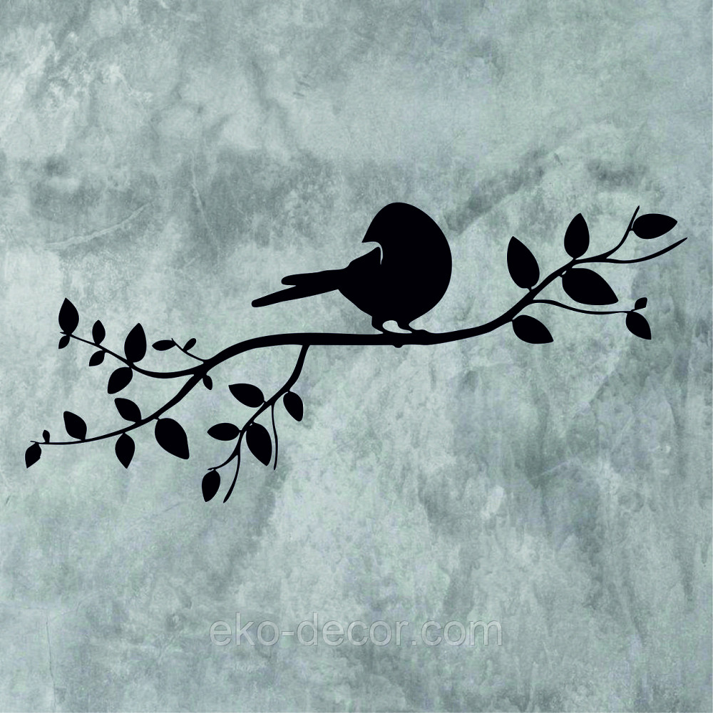 Декоративное настенное Панно «Птичка на ветке», Декор на стену 70*31 см, Черный Киев - изображение 5