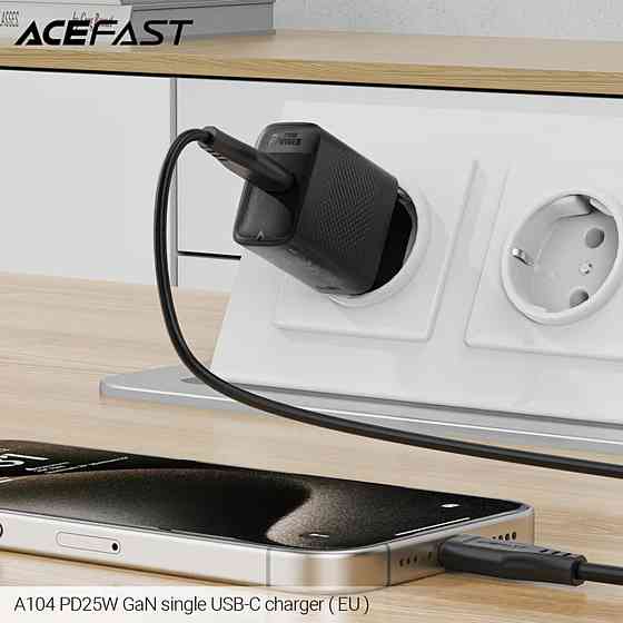 Мережевий зарядний пристрій ACEFAST A104 PD25W GaN single USB-C charger Black (6974316283355) Київ